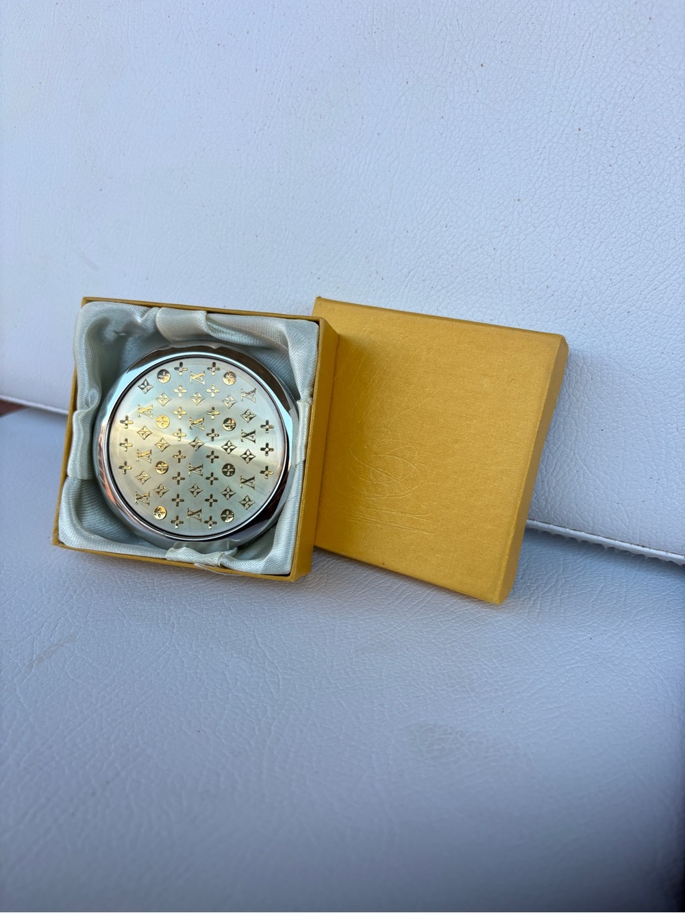 LV Gold and Silver Monogram Compact Mirror - Picture 3 of 3
